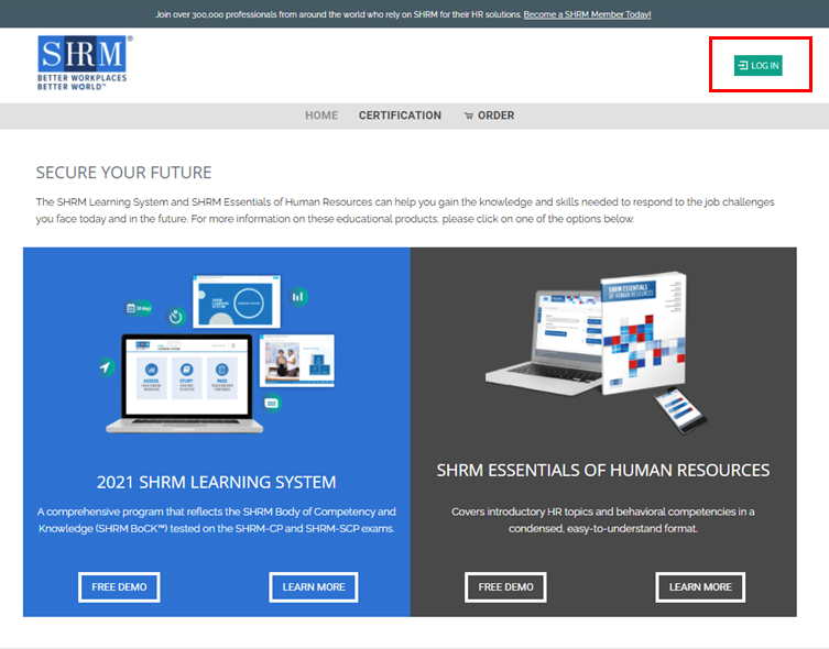 How do I login to my SHRM Learning System?